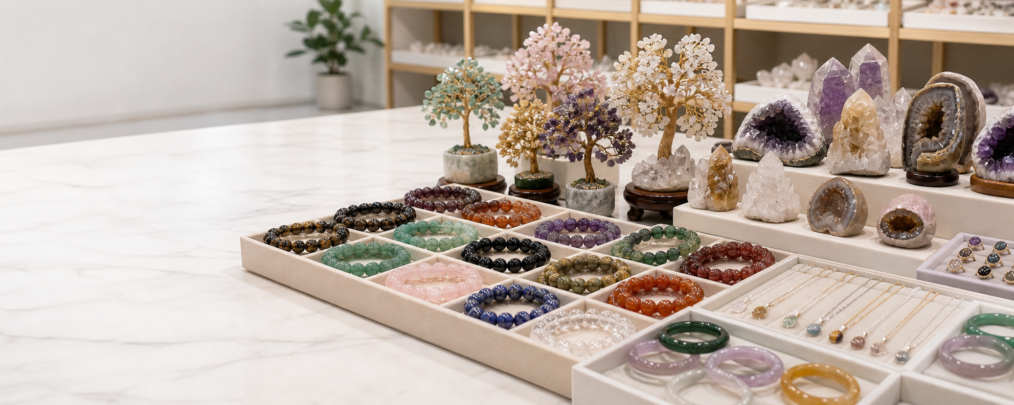 Natural crystal bracelets and decorative crystal products